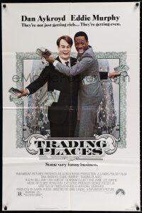 3k914 TRADING PLACES 1sh '83 Dan Aykroyd & Eddie Murphy are getting rich & getting even!