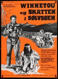 3m844 TREASURE OF SILVER LAKE Danish R60s art of Lex Barker as Old Shatterhand, Brice as Winnetou