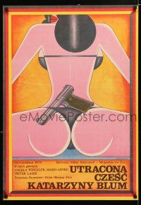 3m199 LOST HONOR OF KATHARINA BLUM Polish 22x32 '77 cool Krajewski art of girl w/gun in bikini!