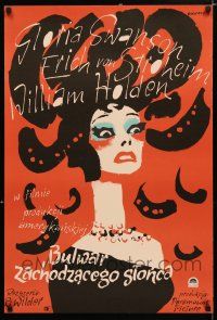 3m206 SUNSET BOULEVARD REPRO Polish 23x33 '80s cool art of Gloria Swanson by Swierzy!