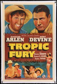 3p413 TROPIC FURY linen 1sh '39 Richard Arlen & Andy Devine, sexy Lupita Tovar in sarong!