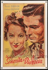 3r274 DIVORCE OF LADY X linen Argentinean R46 best Venturi art of Merle Oberon & Laurence Olivier!