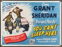 3t475 I WAS A MALE WAR BRIDE British quad '49 Cary Grant & Ann Sheridan, You Can't Sleep Here!