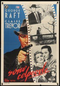 3t533 I STOLE A MILLION Italian 1sh '39 different art of George Raft w/gun & photos w/Claire Trevor