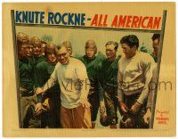 3t345 KNUTE ROCKNE - ALL AMERICAN LC '40 Pat O'Brien shows Notre Dame football players how to play