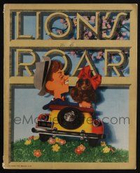 3t264 LION'S ROAR exhibitor magazine March 1942 art of Mickey Rooney in car by Jacques Kapralik!