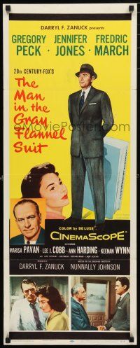 3w630 MAN IN THE GRAY FLANNEL SUIT insert '56 Gregory Peck, Jennifer Jones, Fredric March