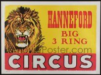 3x145 HANNEFORD CIRCUS 21x28 circus poster '60s greatest circus talent, art of growling lion!