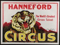 3x146 HANNEFORD CIRCUS 21x28 circus poster '60s great art of growling tiger!