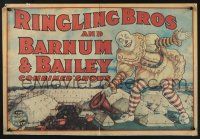 3x850 RINGLING BROS & BARNUM & BAILEY (REPRO) REPRO 17x25 circus poster 1970s cool clown!