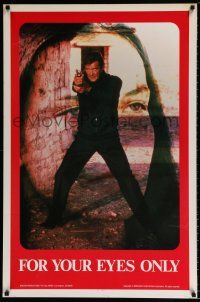 3x603 FOR YOUR EYES ONLY 27x41 commercial poster '81 full-length image of Roger Moore as 007!