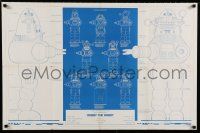 3x604 FORBIDDEN PLANET 23x35 commercial poster '78 Robby the Robot blueprints by Kinoshita!