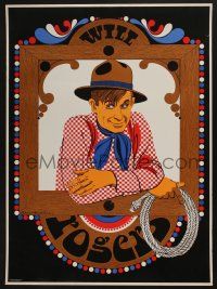 3x693 WILL ROGERS 21x28 commercial poster '68 great artwork by Elaine Hanelock!