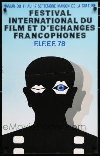 3x451 FIFEF 78 17x28 Belgian film festival poster '78 silhouette w/ lips for eyelids by Andrien!