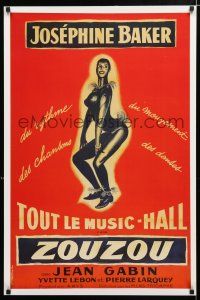 3x697 ZOUZOU German commercial poster '90s wonderful Peron art of black singer Josephine Baker!