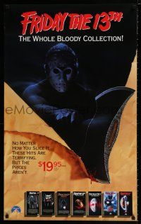 3x733 FRIDAY THE 13TH COLLECTION 23x37 video poster '89 great art of Jason slashing poster w/ axe!