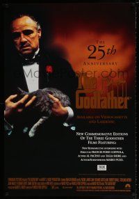 3x735 GODFATHER 27x40 video poster R97 Marlon Brando & cat in Francis Ford Coppola crime classic!