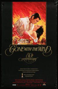 3x741 GONE WITH THE WIND 23x36 video poster R89 Clark Gable, Vivien Leigh, all-time classic!