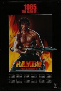 3x105 RAMBO FIRST BLOOD PART II calendar '85 no man, no law, no war can stop Sylvester Stallone!