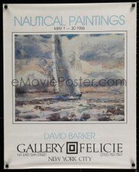 3x436 NAUTICAL PAINTINGS 24x30 art exhibition '86 cool sailboat art by David Barker!