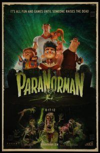 3x326 PARANORMAN mini poster '12 it's all fun and games until someone raises the dead!