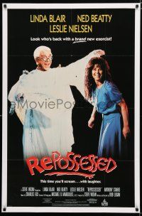 3x790 REPOSSESSED 27x41 video poster '90 possessed Linda Blair, wacky Leslie Nielsen!