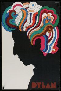 3x392 DYLAN record album insert poster '67 colorful silhouette art of Bob by Milton Glaser!