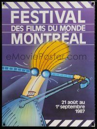 3x448 FESTIVAL DES FILMS DU MONDE 27x37 Canadian film festival poster '87 wild art by Gailloux!