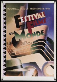 3x450 FESTIVAL DES FILMS DU MONDE 27x39 Canadian film festival poster '89 deco art by Levesque!