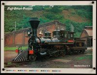 3x084 FUJI-OFFSET-PRESSES printer's test Japanese special 19x25 '80s image of vintage locomotive!