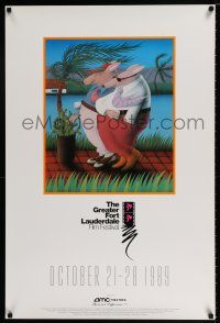 3x454 GREATER FORT LAUDERDALE FILM FESTIVAL 25x38 film festival poster '89 Terry Speer artwork!