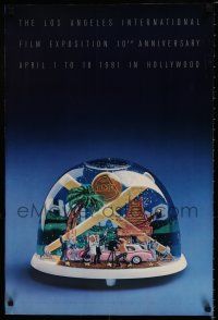 3x459 LOS ANGELES INTERNATIONAL FILM EXPOSITION 10th 20x30 film festival poster '81 Bass design!