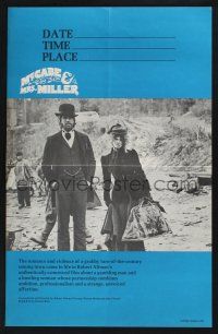 3x314 McCABE & MRS. MILLER 14x21 college special R70s Altman, Warren Beatty and Julie Christie!