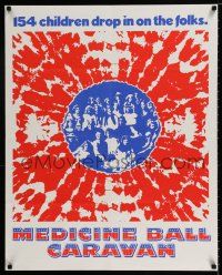 3x175 MEDICINE BALL CARAVAN 27x34 special '71 rock 'n' roll, image of crowd of hippies & tie-dye!