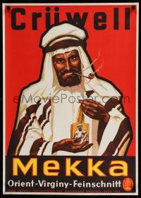 3x496 MEKKA 23x33 German advertising poster '40s Cruwell, great artwork of Arabian man & tobacco!