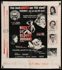 3x179 NIGHT OF BLOODY HORROR 25x28 special '69 how much shock can you stand!