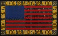 3x096 NIXON/AGNEW '68 foil 13x21 political campaign '68 incredible foil artwork of U.S. flag!