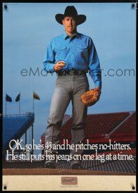 3x497 NOLAN RYAN 27x37 advertising poster '90 western baseball image for Wrangler Jeans!