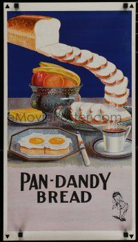 3x499 PAN-DANDY BREAD 16x28 advertising poster '50s cool art of breakfast on table!