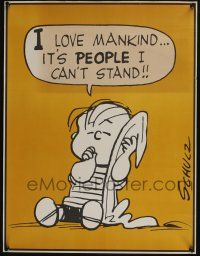 3x329 PEANUTS 17x23 special '60s art of Linus and his blanket - he can't stand people, Schulz!