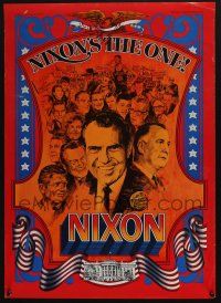 3x097 RICHARD NIXON 20x28 political campaign '68 he's the one, art by James H. Michaelson!