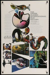 3x472 VIRGIN ISLANDS INTERNATIONAL FILM FESTIVAL 2-sided 24x37 film festival poster '75 Norm Kohn!