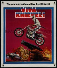 3x206 VIVA KNIEVEL special 27x33 '77 best art of the greatest daredevil jumping his motorcycle!