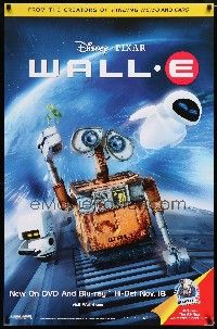 3x830 WALL-E 26x40 video poster '08 Walt Disney, Pixar CG, robots, Best Animated Film!