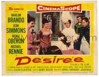 3z613 DESIREE LC #5 '54 image of Marlon Brando, Oberon, Jean Simmons & Michael Rennie!