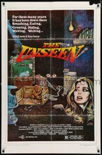 4a935 UNSEEN 1sh '81 Barbara Bach, Sydney Lassick, cool John Preston horror art!