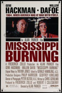 4d498 MISSISSIPPI BURNING 1sh '88 great image of Gene Hackman & Willem Dafoe!