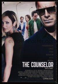 4r174 COUNSELOR style C int'l advance DS 1sh '13 Michael Fassbender, Cruz, Diaz, Bardem & Pitt!