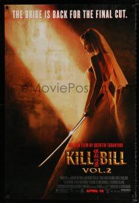 4r427 KILL BILL: VOL. 2 advance DS 1sh '04 bride Uma Thurman with katana, Quentin Tarantino!