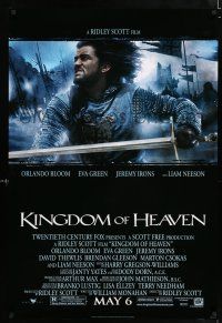 4r431 KINGDOM OF HEAVEN style B advance 1sh '05 great close image of Orlando Bloom in action!